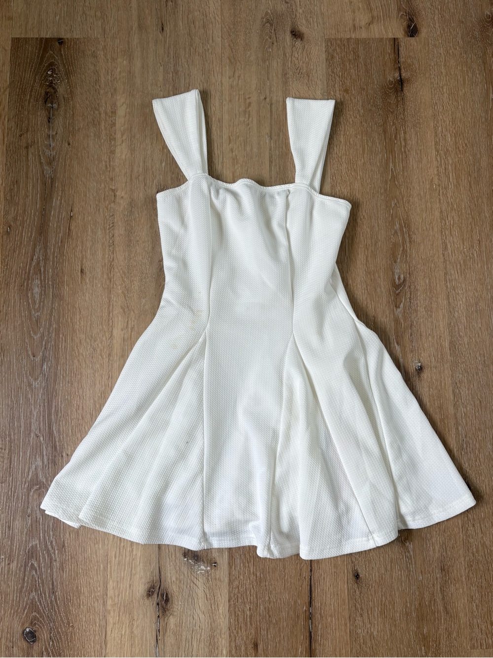 White Square-Neck Fit & Flare Dress